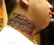 Image result for Neck Name Tattoos