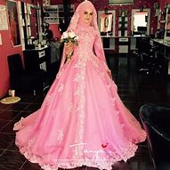 Image result for Pink Muslim Wedding Dresses