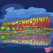 Image result for Beijing National Stadium Cartoon