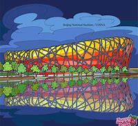 Image result for Beijing National Stadium Cartoon