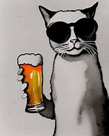 Image result for Cat Drinking Beer