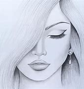 Image result for Pencil Sketch Girl Face Drawing