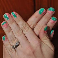 Image result for Pink and Teal Nails