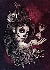 Image result for Sugar Skull Tattoo Flash Art