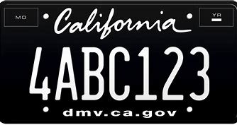 Image result for California Black License Plate