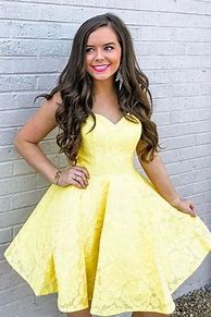 Image result for Yellow Lace Prom Dress