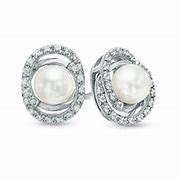 Image result for Single Pearl Earrings Zales