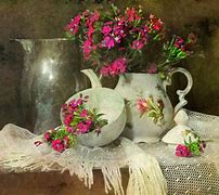 Image result for Teapot and Floral Wallpaper