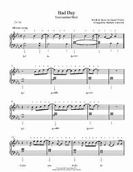 Image result for Bad Day Piano Sheet Music