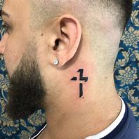 Image result for Small Cross Tattoo Behind Ear