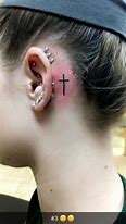 Image result for Solid Cross Tattoo Behind Ear