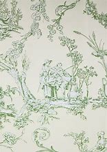 Image result for Green Toile Wallpaper