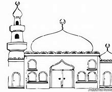 Image result for Gambar Masjid Jarak Jauh Kartun Hitam Putih