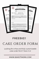 Image result for Custome Cake Order Form