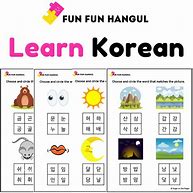 Image result for Korean Vocabulary Worksheets