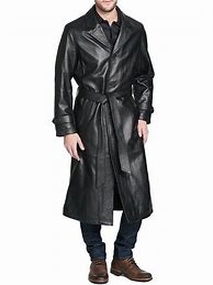 Image result for Leather Trench Coat Men