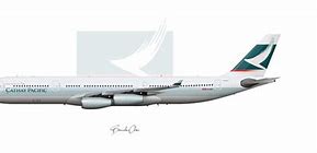 Image result for Cathay Pacific A340 Side View