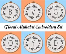 Image result for Embroidery Alphabet with Flowers