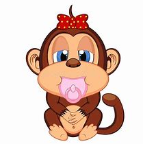 Image result for Cute Cartoon Baby Monkey