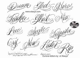 Image result for Tattoo Lettering Fonts Cursive