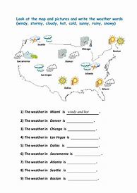 Image result for Weather Map Worksheet