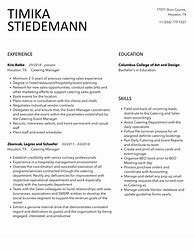 Image result for Catering Manager Resume Sample