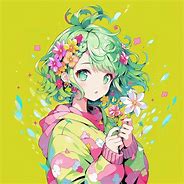 Image result for Anime Girl with Green