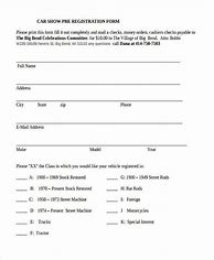 Image result for Example Car Show Registration Form