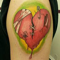 Image result for Broken Heart Tattoo On Head