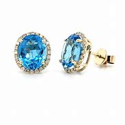 Image result for Yellow Gold and Blue Stone Earrings