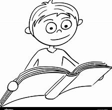 Image result for A Boy Reading a Book Drawing