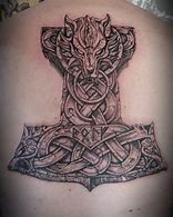 Image result for Mjolnir Tattoo Designs