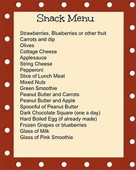 Image result for Blank Snack Menu