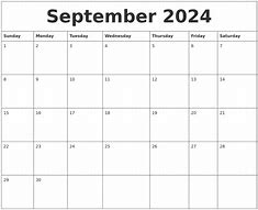 Image result for Sept 2024 Calendar