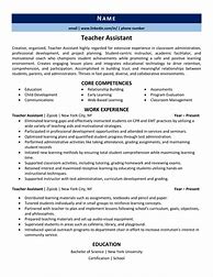 Image result for Teacher Assistant Resume