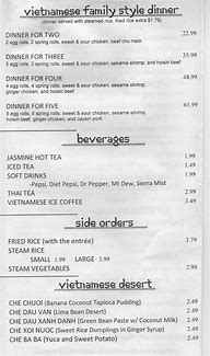 Image result for Trang Le Restaurant Menu