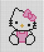 Image result for Hello Kitty Pixel Art 6X6