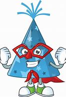 Image result for Cartoon Party Hat Blue and Yellow