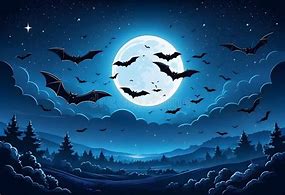 Image result for From Window Night Sky with Bats