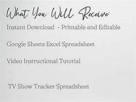 Image result for TV Show Excel Template