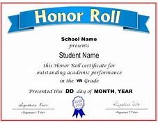 Image result for Honor Roll Award Certificate Template