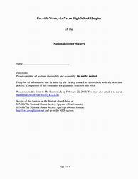 Image result for National Honor Society Letter Sample