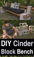 Image result for DIY Cinder Block and Wood Garden Bench