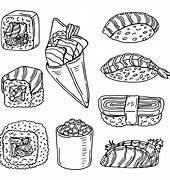 Image result for Sushi Draw Vector Black White