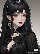 Image result for Cute Anime Girl with Dark Hair