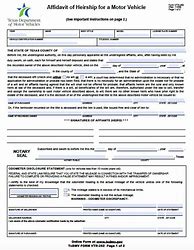 Image result for Blank Affidavit Forms for Texas