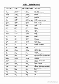 Image result for 50 Irregular Verbs List