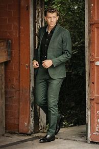 Image result for Black Suit Green Shirt