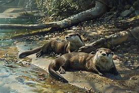 Image result for Otters Lounging