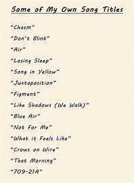 Image result for Ideas for Song Titles